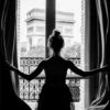 Girl In Paris Window Plakat