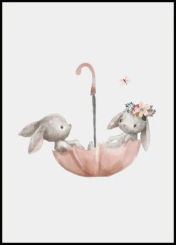 Bunnies Umbrella Plakat
