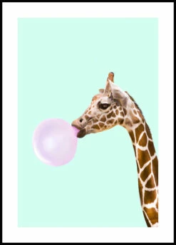Bubblegum Giraffe Plakat