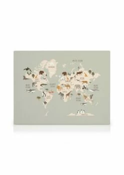 Dyreliv Verdenskort Lærred