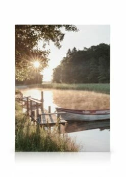 Anløbsbro I Solopgang Lærred