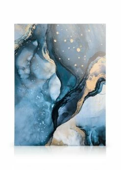 Abstrakt Blå Akvarel Nr.1 Lærred
