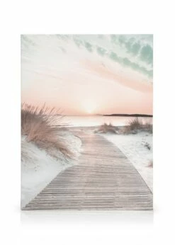 Solnedgangsstien På Stranden Lærred