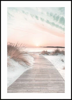 Solnedgangsstien På Stranden Plakat